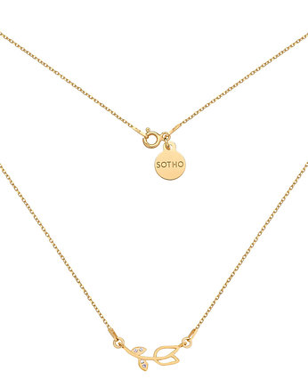 Złoty naszyjnik z tulipanem SWAROVSKI CRYSTAL, SOTHO