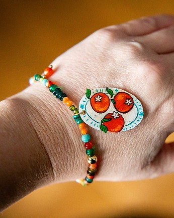 Bransoletka z naturalnych kamieni z paterą pomarańczy, Pintura