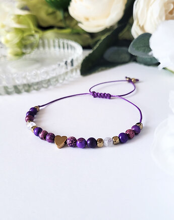 Miłość- bransoletka z Jaspisem cesarskim i Kamieniem księżycowym, Seylla pracownia