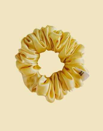 Gumka jedwabna, scrunchie, frotka cytrynowa aura MIDI, Capillum