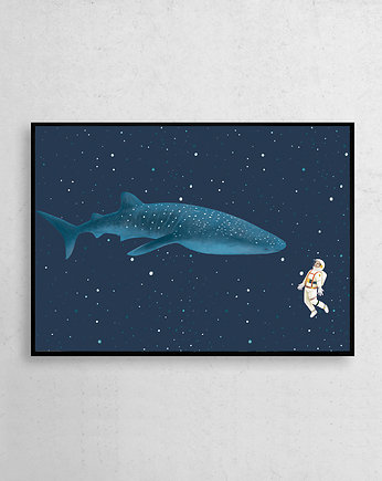 Plakat Rekin Wielorybi w kosmosie, OKAZJE - Prezent na Rocznice ślubu