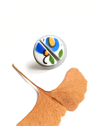 Kolczyki ceramiczne kaszubskie, biżuteria z talerzy