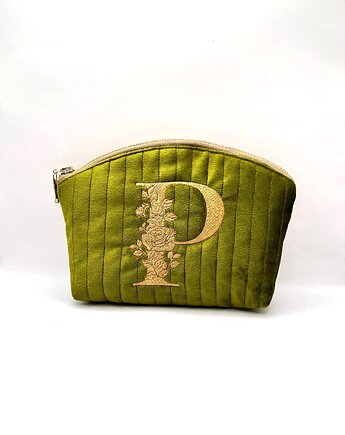 Pikowana kosmetyczka z monogramem, RUDNIK