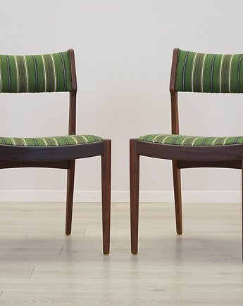 Komplet dwóch krzeseł tekowych, duński design, lata 70, produkcja: Dania, Przetwory design