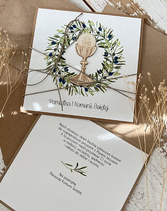 Oryginalna pamiątka kartka komunijna - Pierwsza Komunia Święta, sorte