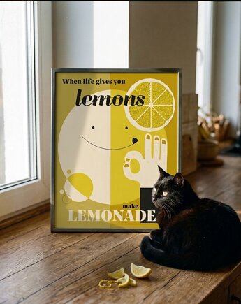 Plakat wycisnij życie jak cytryne 30x40, polkastudio