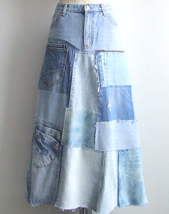 Patchworkowa spódnica jeans r.42, AnitaPalmerArt