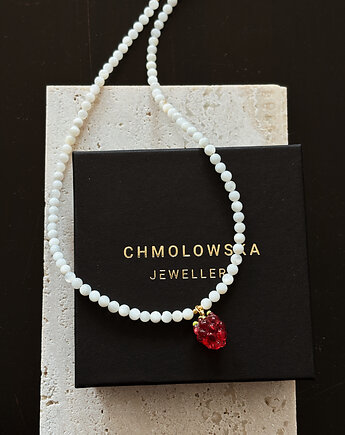 Naszyjnik Kamień Księżycowy i Malina, Chmolowska Jewellery