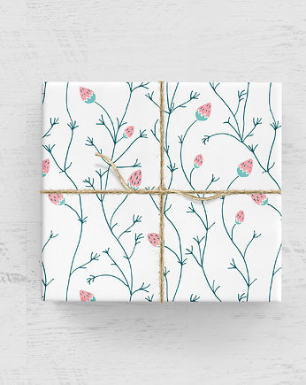 papier do pakowania - zimowa poziomka 224w, Wrap and Pack
