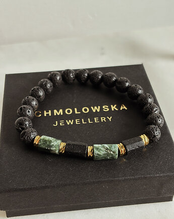 Bransoletka Męska Serafnit i Turmalin, Chmolowska Jewellery