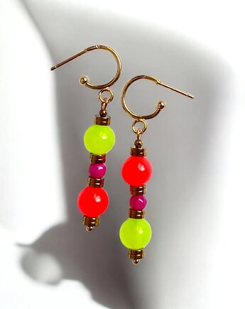 Kolczyki : FLUO summer collection ::  asymetryczne, kaktusia