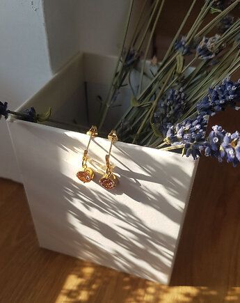 Kolczyki pozłacane Peach Dots