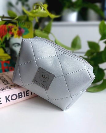 Kosmetyczka wodoodporna midi Srebrna, sabi tatka