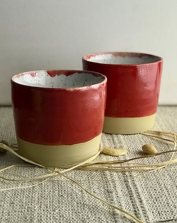 Czarki czerwone - 2 szt, CESELE Ceramika