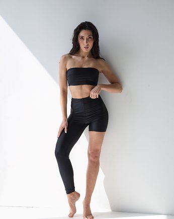 Milano Leggings - Simple Black Asymetryczne legginsy typu high waist, Agnieszka Martini