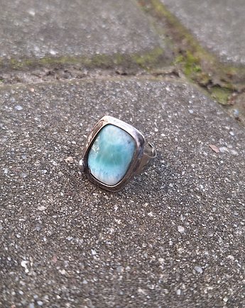 Larimar - pierścionek regulowany, po drugiej stronie lustra
