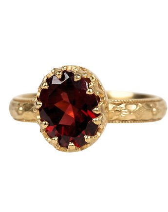 Złoty pierścionek Beau z granatem r.23, Blooming Stones