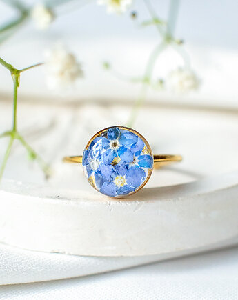 Pierścionek z niezapominajkami, nature gift