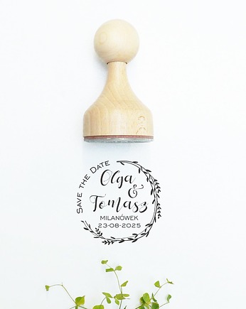 Personalizowany drewniany stempel ślubny - save the date, MOOD for WOOD