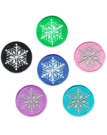Zestaw naszywek ŚNIEŻYNKI ZIMOWE, Wyszywane