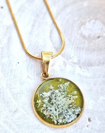 Naszyjnik z kwiatami dzikiej marchwi, Slow Jewelry