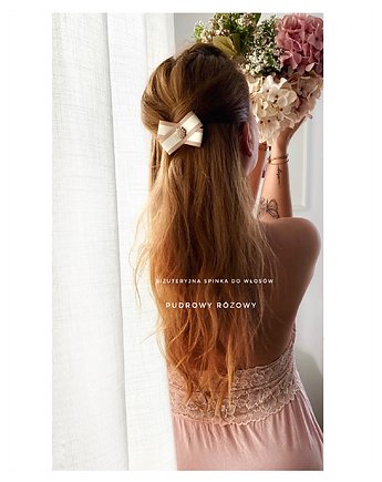 Biżuteryjna spinka do włosów  z perełkami  New, Pudrowy Różowy
