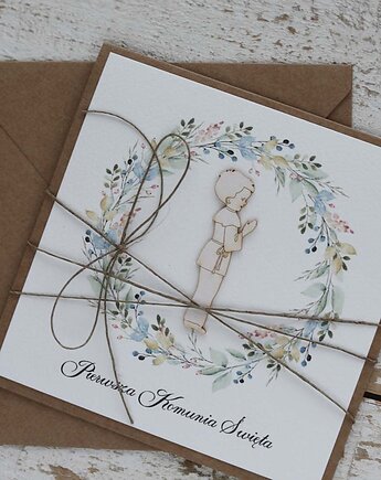 Kartka na komunię dla chłopca - pierwsza komunia święta, sorte