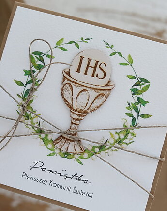 Kartka na komunię - pamiątka komunii ręcznie robiona Prezent, sorte