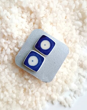 Kolczyki ceramiczne Bolesławiec, biżuteria z talerzy