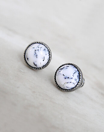 Kolczyki z agatem dendrytowym, srebro, Pastelove Jewelry