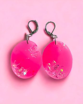 BARBIE : UNIKATOWE kolczyki z żywicy I, kaktusia