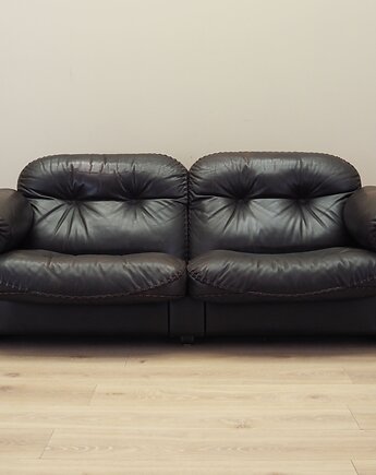 Sofa skórzana brązowa, szwajcarski design, lata 70, produkcja: De Sede, Przetwory design