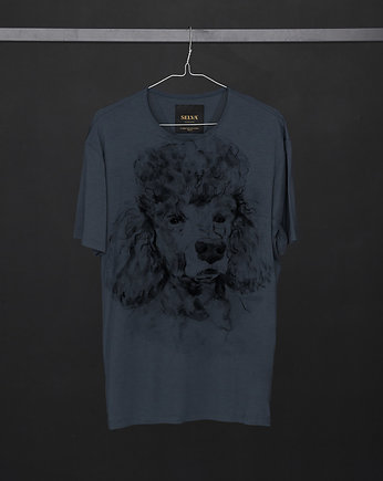 Poodle Dog Men's T-shirt dark cool gray, OSOBY - Prezent dla niego