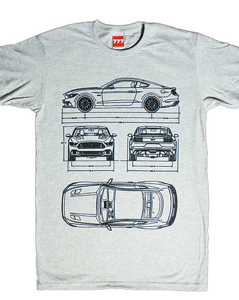 Koszulka FORD Mustang NEW GRAY tshirt, 777 Tshirts