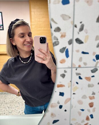 Naszyjnik choker selflove czyli perła serce i kamienie naturalne, BeeŻuuu Maja Pluta