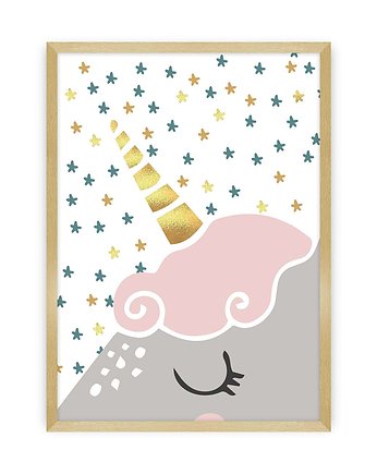 Obrazel Lovely Unicorn I 30x40, Yellow Tipi