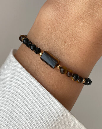 Talizman Ochrony i Odwagi - czarny turmalin, tygrysie oko, Bring Biżuteria