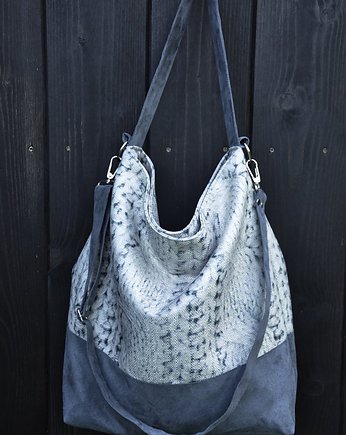 Duża torba worek - sweterkowa, print, PRACOWNIA 166