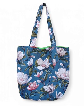 Torba na zakupy shopperka eko siatka torba na ramię shopper kwiaty magnolie, Uszyciuch