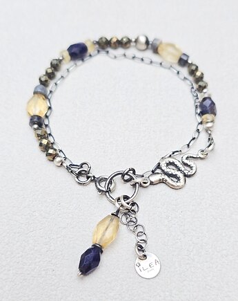 Bransoletka Żmijka z Iolitem Srebro, ILEA