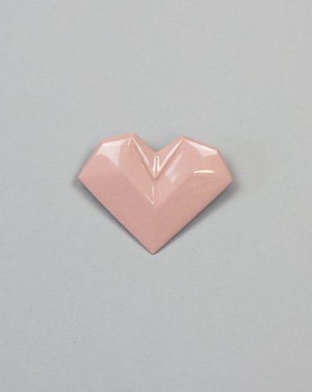 Broszka Porcelanowa Origami Serce Rużowa, StehlikDesign