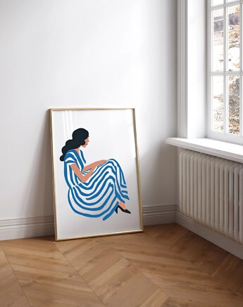 PLAKAT  dekoracyjny, grafika z kobietą,  kobietą ilustracja, black dot studio