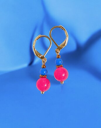 SUMMER COLLECTION : drobne kolczyki : kolorowy jadeit I, kaktusia