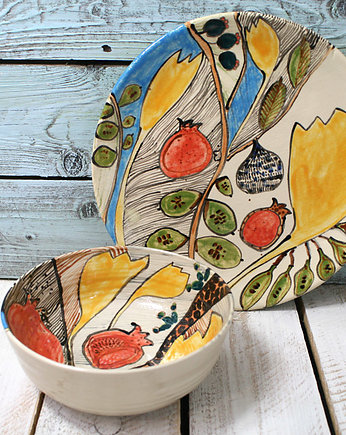 malowane talerze -  Boski Bananowiec /24 cm, Studio Mini Forma