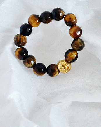 Pierścionek elastyczny Tygrysie Oko, Chmolowska Jewellery