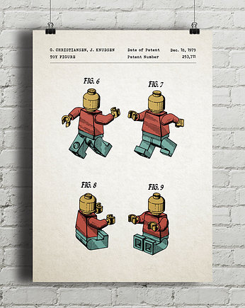 Ludzik Lego - patent - plakat minifigurka, minimalmill