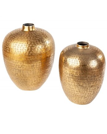 Wazon waza Oriental metalowa młotkowany metal złota 33cm, Home Design