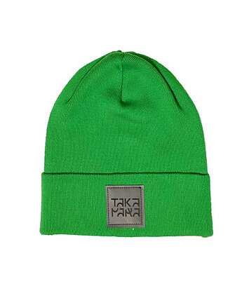 Zielona czapka typu beanie w 100% z bawełny, Takapara