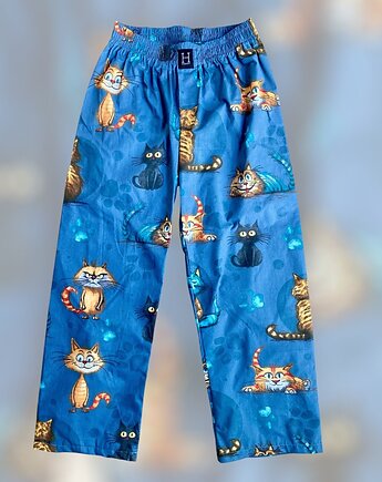 Spodnie bawełniane do spania piżama KOTY, HisOutfit
