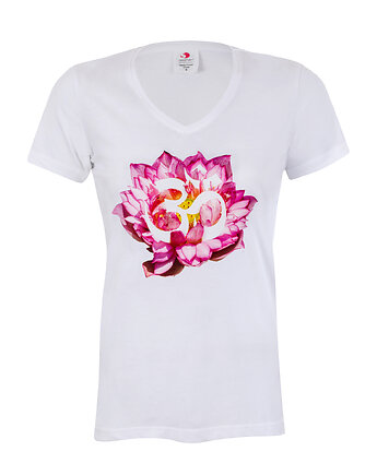 Bluzka t-shirt lotos ohm JOGA biała, Ella Dora